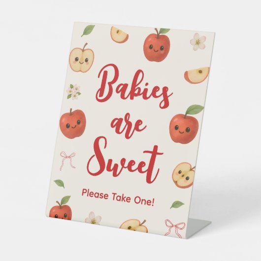 Apple of My Eye Baby Showerのベビーは甘い 台座サイン (正面)