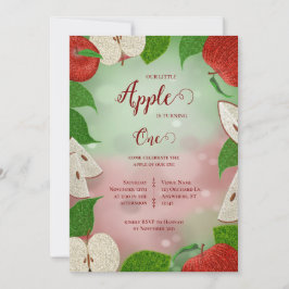 Apple of My Eye First Birthday Invitation シーズンカード