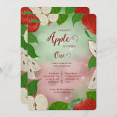 Apple of My Eye First Birthday Invitation シーズンカード (正面/裏面)