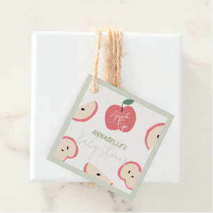 Apple of my Eye Green Boy Baby Shower フェイバータグ