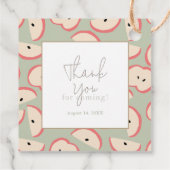 Apple of my Eye Green Boy Baby Shower フェイバータグ (裏面)