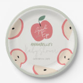 Apple of my Eye Green Boy Baby Shower ペーパープレート (正面)