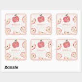 Apple of my Eye Pink Girl Baby Shower スクエアシール (シート)