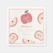 Apple of my Eye Pink Girl Baby Shower スタンダードカクテルナプキン (正面)