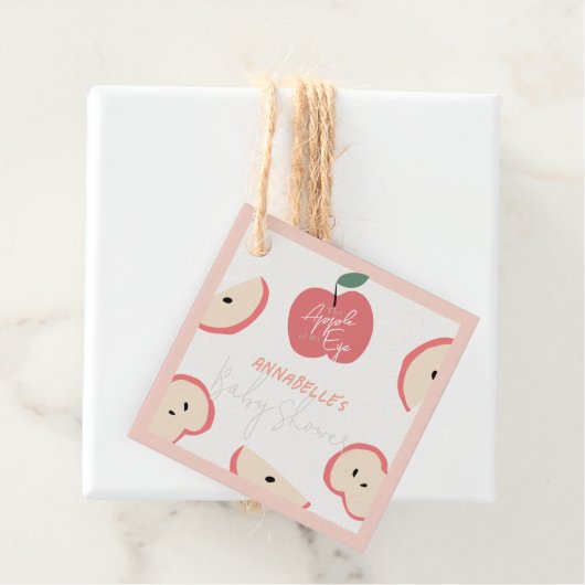 Apple of my Eye Pink Girl Baby Shower フェイバータグ (インサイチュ)