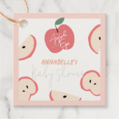 Apple of my Eye Pink Girl Baby Shower フェイバータグ (正面)