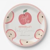 Apple of my Eye Pink Girl Baby Shower ペーパープレート (正面)