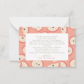 Apple of my Eye Pink Girl Baby Shower Thank You ノートカード (裏面)