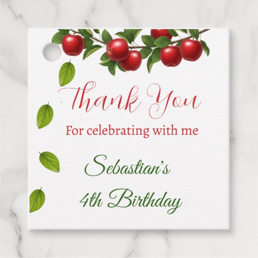 Apple of Our Eyeありがとうメッセージカード フェイバータグ (正面)