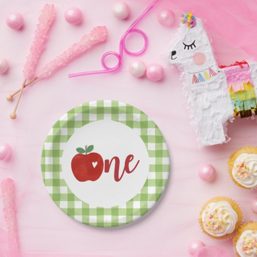 Apple of our Eyeの最初の誕生日 ペーパープレート (パーティー)