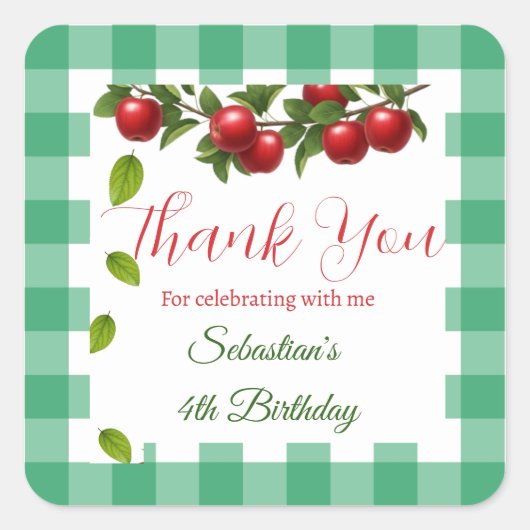 Apple Of Our Eyeステッカーをお願い スクエアシール (正面)