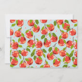 Apple of our Eyeフローラフォトボーイの1歳の誕生日 招待状 (裏面)