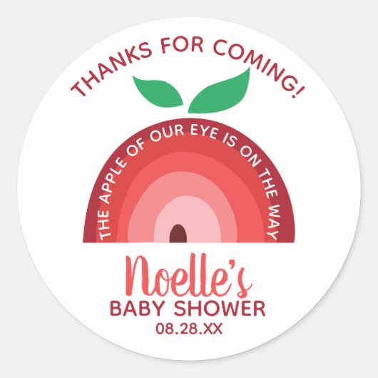 Apple of our Eye、Apple Rainbow Baby 感謝してい Shower ラウンドシール (正面)