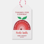 Apple of our Eye、Apple Rainbow、Baby Shower ギフトタグ (正面)