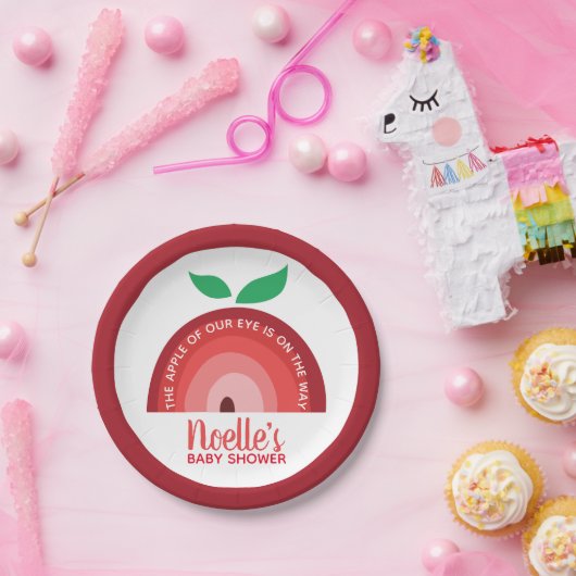 Apple of our Eye、Apple Rainbow Baby Shower ペーパープレート (パーティー)