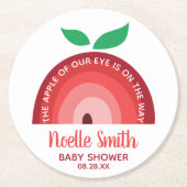 Apple of our Eye、Apple Rainbow、Baby Shower ラウンドペーパーコースター (正面)