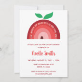 Apple of our Eye、Apple Rainbow、Baby Shower 招待状 (正面)