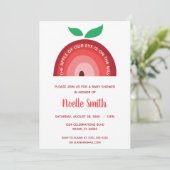 Apple of our Eye、Apple Rainbow、Baby Shower 招待状 (スタンド正面)