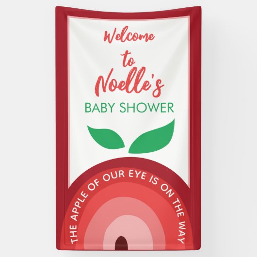 Apple of our Eye、Apple Rainbow、Baby Shower 横断幕 (縦)