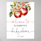 Apple of Our Eye Baby モダン Shower Welcome ポスター (正面)