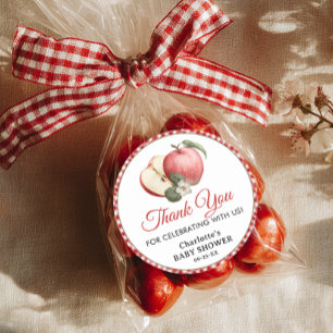 Apple of Our Eye Baby Showerありがとうステッカー ラウンドシール