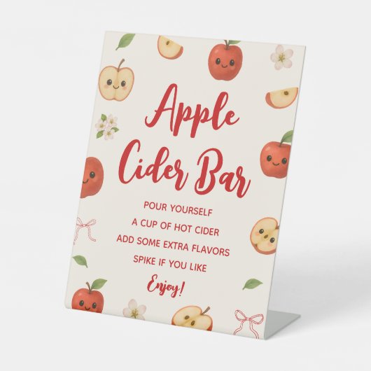 Apple of Our Eye Baby Shower Apple Ciderバー 台座サイン (正面)