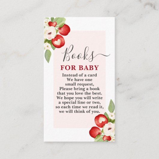 Apple of Our Eye Baby Shower Books forベビー エンクロージャーカード (正面)