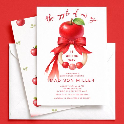 Apple of Our Eye Baby Shower Invitation 招待状