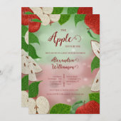 Apple of Our Eye Baby Shower Invitation Rustic シーズンカード (正面/裏面)