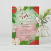 Apple of Our Eye Baby Shower Invitation Rustic シーズンカード (スタンド正面)