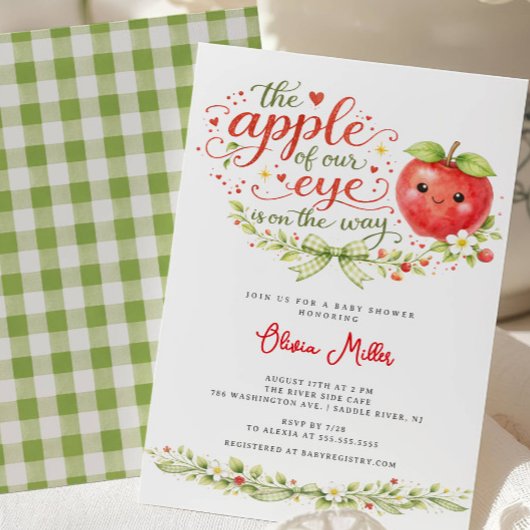 Apple of Our Eye Baby Shower Invite 招待状