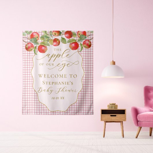 Apple Of Our Eye Baby Shower Photobooth Backdrop タペストリー