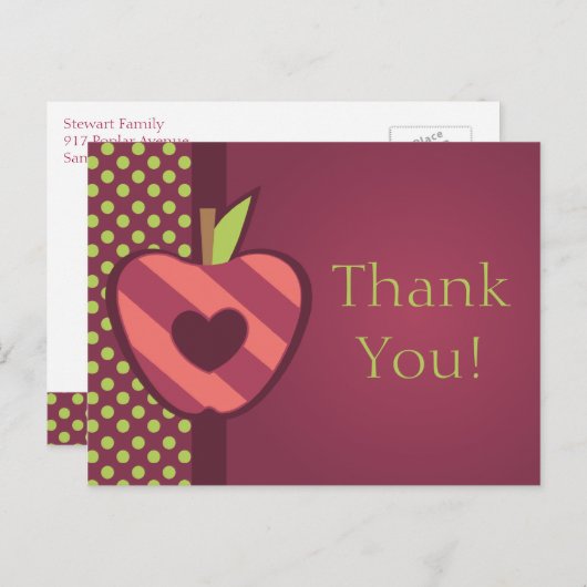 Apple of Our Eye Birthday Partyありがとうはがき ポストカード (正面/裏面)