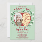 Apple of our Eye Cute Kids写真誕生日 招待状 (正面)