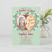 Apple of our Eye Cute Kids写真誕生日 招待状 (スタンド正面)