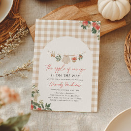 Apple of Our Eye Fall Gingham Baby Shower 招待状