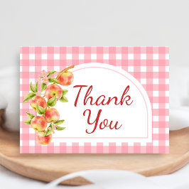 Apple of Our Eye Gingham Baby Shower サンキューカード