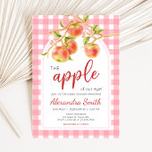 Apple of Our Eye Gingham Baby Shower 招待状