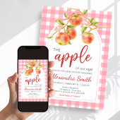 Apple of Our Eye Gingham Baby Shower 招待状