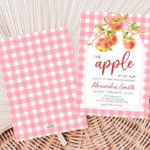 Apple of Our Eye Gingham Baby Shower 招待状