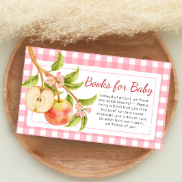 Apple of Our Eye Gingham Baby Shower Book for Baby エンクロージャーカード