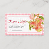Apple of Our Eye Gingham Baby Shower Diaper Raffle エンクロージャーカード (正面)