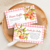 Apple of Our Eye Gingham Baby Shower Diaper Raffle エンクロージャーカード