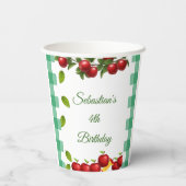 Apple of Our Eye Gingham Birthday Cups 紙コップ (裏面)