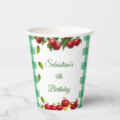 Apple of Our Eye Gingham Birthday Cups 紙コップ (正面)