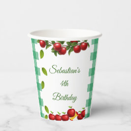 Apple of Our Eye Gingham Birthday Cups 紙コップ