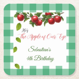Apple of Our Eye Gingham Coaster スクエアペーパーコースター