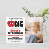 Apple Of Our Eye Girl 1st Birthday写真パーティー 招待状 (スタンド正面)