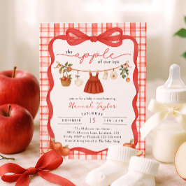 Apple of Our Eye Girl Baby Shower 招待状
