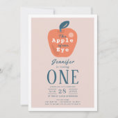 Apple of our Eye Girl Pink 1st誕生日 招待状 (正面)